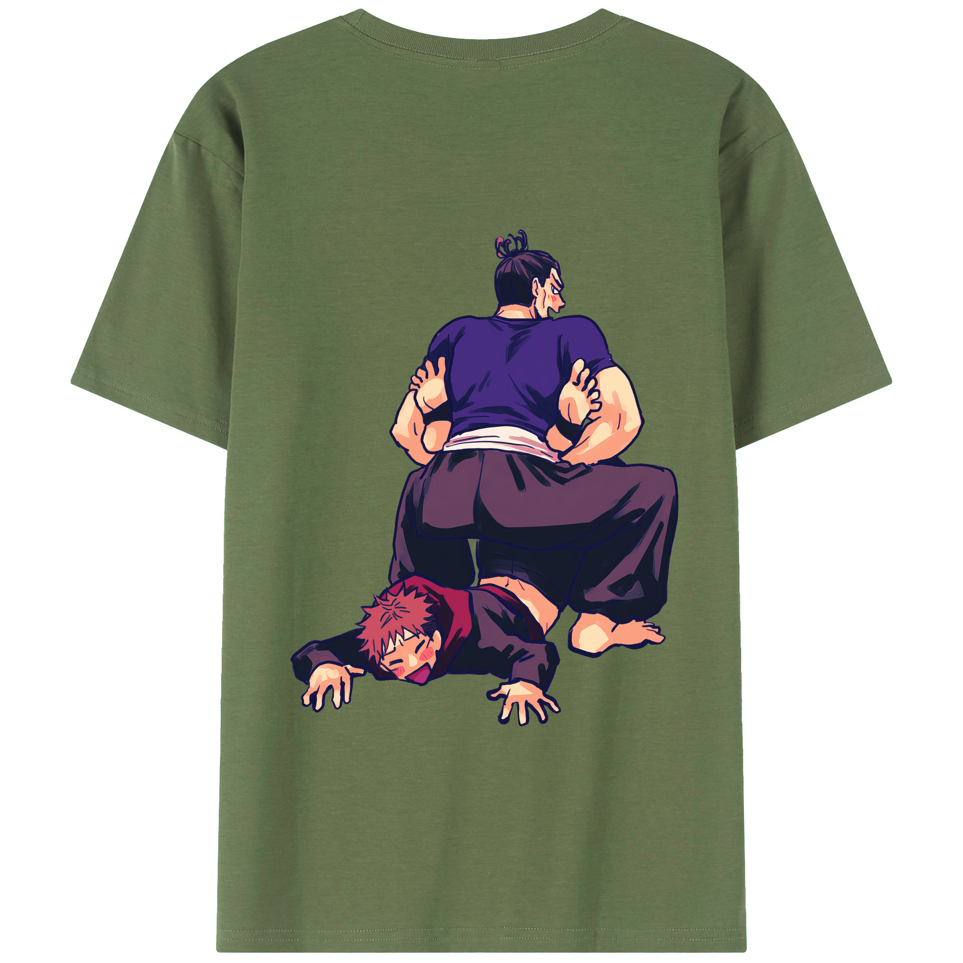 （画像用） 呪術廻戦 Jujutsu Kaisen 綿100％ メンズ半袖Tシャツ（バックプリント） 通気性